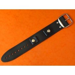 BLACK 20mm / 34mm LEATHER STYLE BUND STRAP PAUL NEWMAN LOOK ROLEX DAYTONA 6263 6241 6262 6263 16520