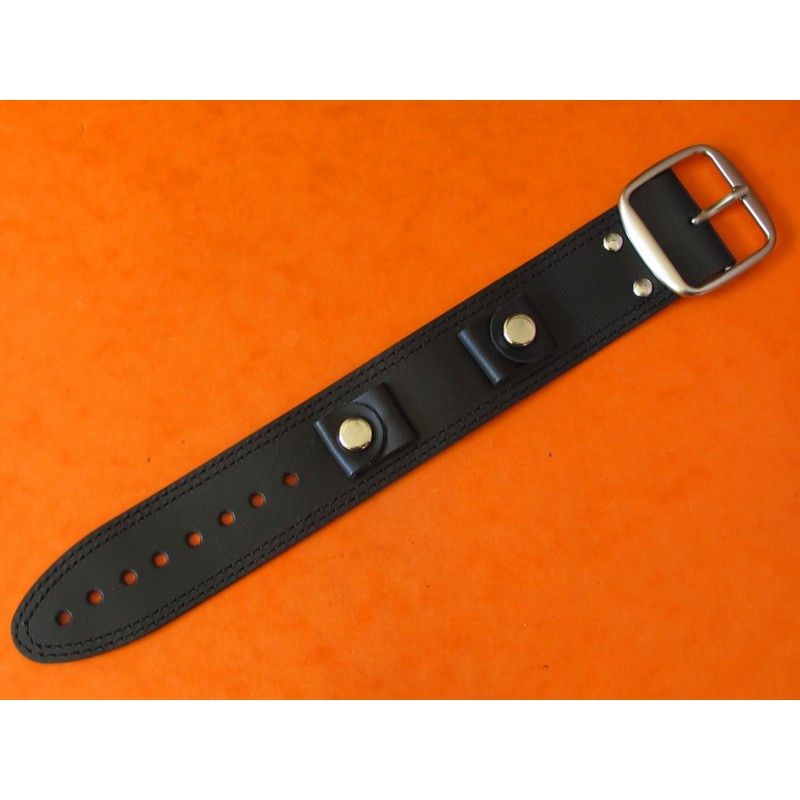 BLACK 20mm / 34mm LEATHER STYLE BUND STRAP PAUL NEWMAN LOOK ROLEX DAYTONA 6263 6241 6262 6263 16520