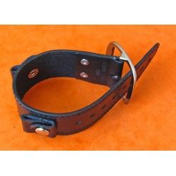 BLACK 20mm / 34mm LEATHER STYLE BUND STRAP PAUL NEWMAN LOOK ROLEX DAYTONA 6263 6241 6262 6263 16520