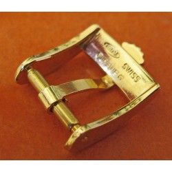 Original Rolex 14mm gold plated buckle Medium size strap leather bracelet