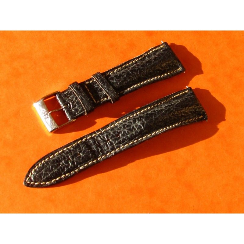 BREITLING RARE VINTAGE LEATHER STRAP BREITLING BRACELET 20mm WITH BREITLING TIN TANG BUCKLE SSTEEL