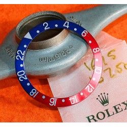 ROLEX AUTHENTIQUE GMT MASTER INSERT GRADUE 24H DE LUNETTE MONTRES 1675, 16750 COULEUR PEPSI Neuf 