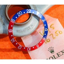 ROLEX AUTHENTIQUE GMT MASTER INSERT GRADUE 24H DE LUNETTE MONTRES 1675, 16750 COULEUR PEPSI Neuf 