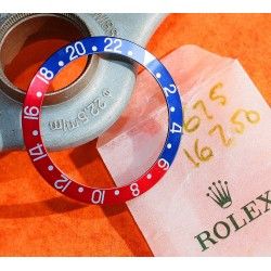 Vintage N.O.S Rolex Factory 1675, 16750 GMT Master Blue/Red PEPSI color Bezel watch 24H insert, inlay
