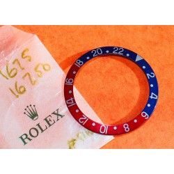 ROLEX AUTHENTIQUE GMT MASTER INSERT GRADUE 24H DE LUNETTE MONTRES 1675, 16750 COULEUR PEPSI Neuf 