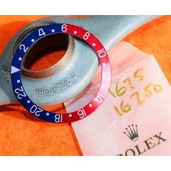 Vintage N.O.S Rolex Factory 1675, 16750 GMT Master Blue/Red PEPSI color Bezel watch 24H insert, inlay
