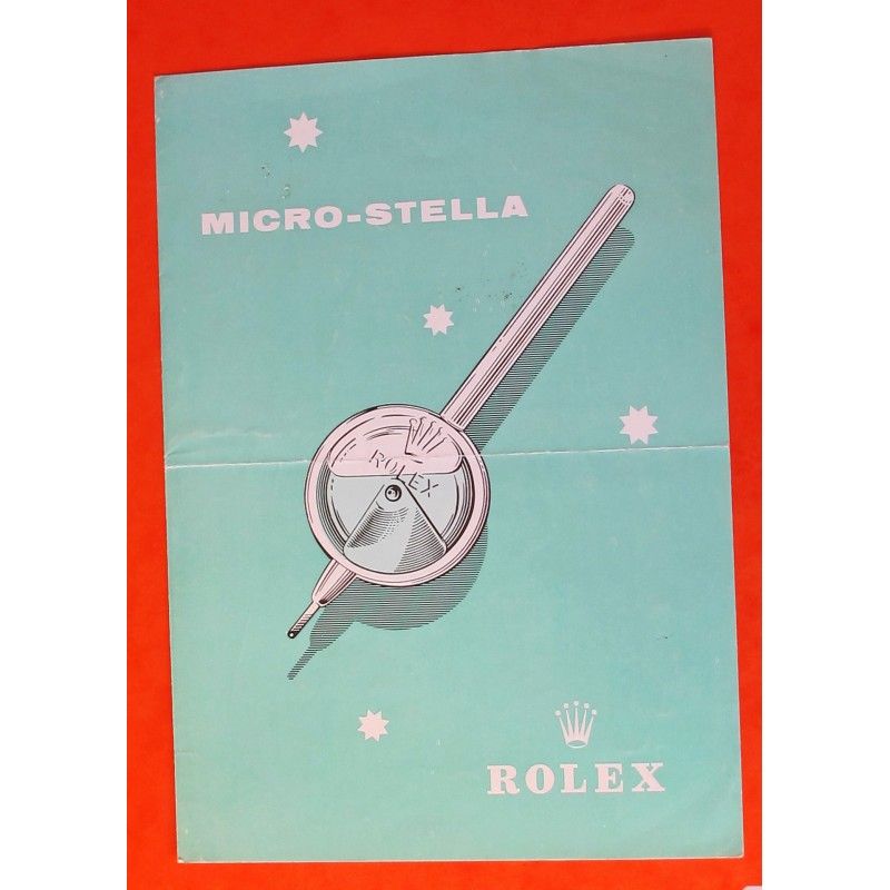 VINTAGE 1960 ROLEX MICROSTELLA LIVRET BROCHURE AUTHENTIQUE