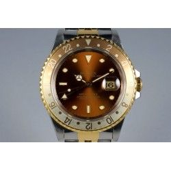 ROLEX VINTAGE FADED INSERT ROOTBEER BITONS MONTRE GMT MASTER 1675, 16753, 1675-3, 16758, 1675-8