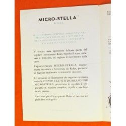 VINTAGE 1960 ROLEX MICROSTELLA LIVRET BROCHURE AUTHENTIQUE