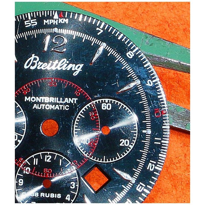 BREITLING GENUINE USED WATCH DIAL MONTBRILLANT AUTOMATIC RED & BLACK 