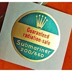 Rolex 60's GUARANTEE RADIATION SAFE watch caseback Ø21mm gold Green Sticker Submariner 5510, 5512, 5513, 1680, 5514