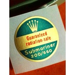 Rolex 60's GUARANTEE RADIATION SAFE watch caseback Ø21mm gold Green Sticker Submariner 5510, 5512, 5513, 1680, 5514