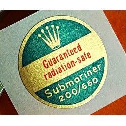 Rolex 60's GUARANTEE RADIATION SAFE watch caseback Ø21mm gold Green Sticker Submariner 5510, 5512, 5513, 1680, 5514