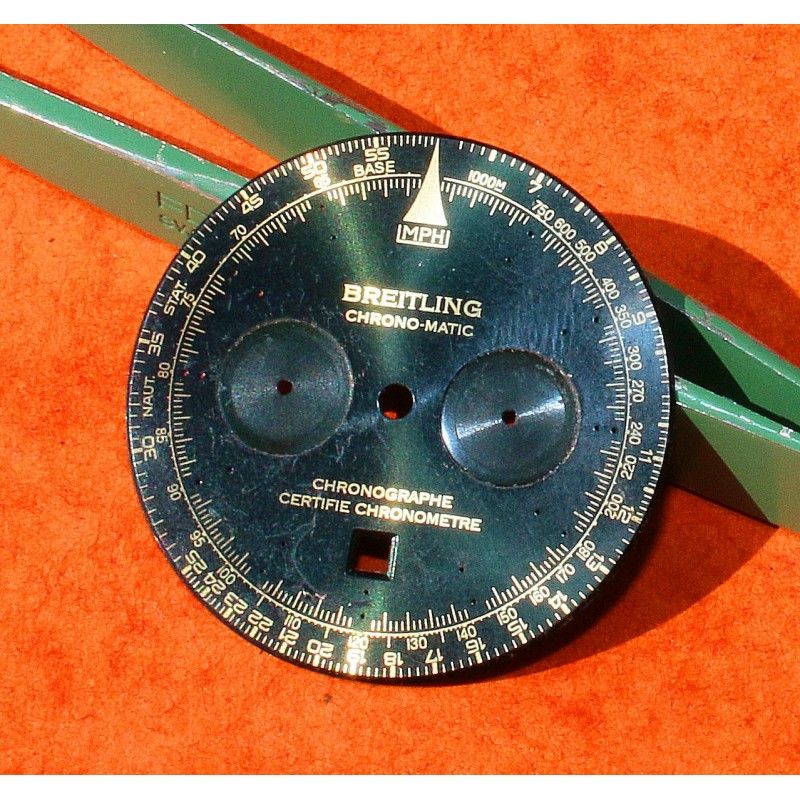 BREITLING BLACK NAVITIMER CHRONO-MATIC VINTAGE WATCH PART YELLOW GOLD DIAL ref K41350