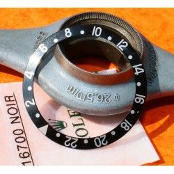 ROLEX RARE INSERT ALL BLACK NOIR GRADUE DE LUNETTE MONTRES GMT MASTER II 16700, 16710, 16760 FAT LADY