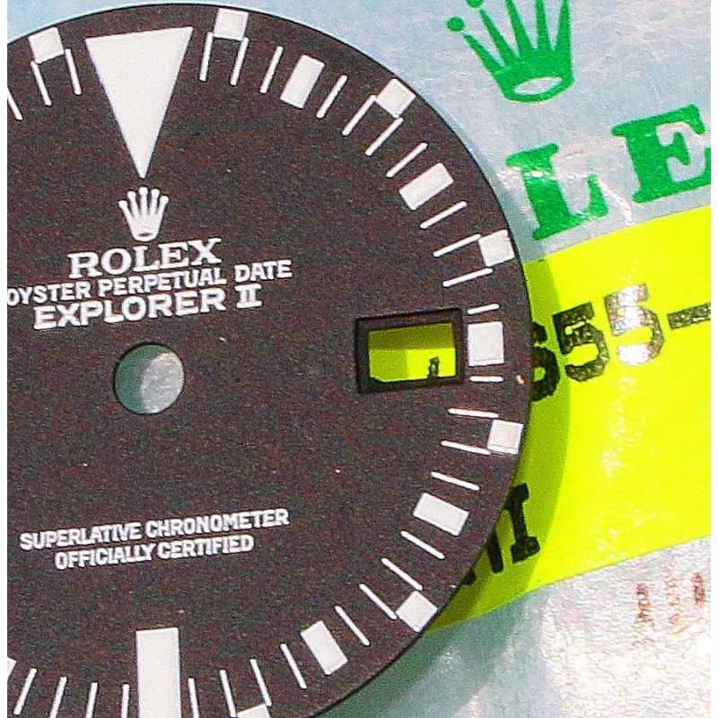 ♕♕ ROLEX RARE VINTAGE CADRAN CRÈME PANNA COTTA ORIGINAL EXPLORER II 2 DATE 16550 TRITIUM CAL 3085 ♕♕