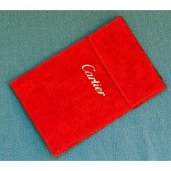 Original CARTIER Watches jewellers Suede red velvet pouch traveler's 