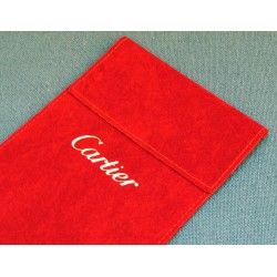 Original CARTIER Watches jewellers Suede red velvet pouch traveler's 