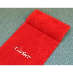 Original CARTIER Watches jewellers Suede red velvet pouch traveler's 