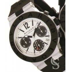 Bulgari Cadran argent bitons montres Accessoires Diagono Aluminium AC38TAVD SLN