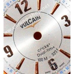 VULCAIN Rare preowned Cricket Dual Time GMT Silver watch Dial Ref. 100105.019L