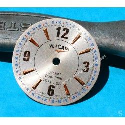 VULCAIN Cricket DUAL TIME AVIATOR GMT Cadran argent montres Ref 100105.019L