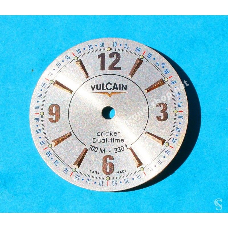 VULCAIN Rare preowned Cricket Dual Time GMT Silver watch Dial Ref. 100105.019L