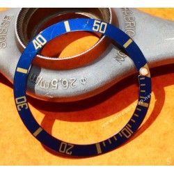 ROLEX RARE INSERT GRADUE LUNETTE BLEU MONTRE SUBMARINER DATE 16613, 16618, 16803, 16808 PERLE LUMINOVA