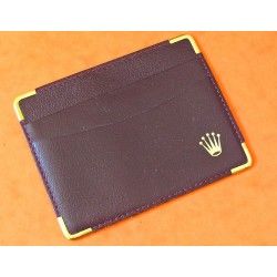 PORTE-CARTES ROLEX BORDEAUX EN CUIR
