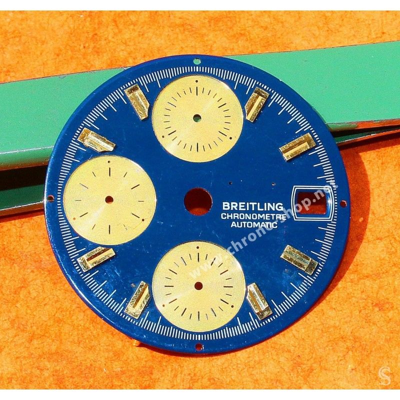 Breitling Original Cadran Bleu & or Montres Chronograph Chronomat Or jaune & Acier Ref D13352