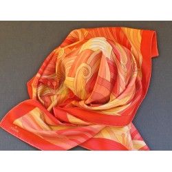 Genuine ROLEX pink Silk Scarf Lenço Seda Schal Seide Seidentuch Sciarpa Seta 