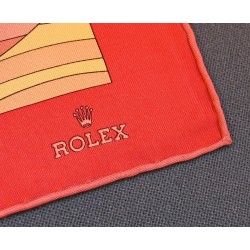 Genuine ROLEX pink Silk Scarf Lenço Seda Schal Seide Seidentuch Sciarpa Seta 