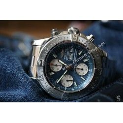 Breitling Original Cadran Argent & Bleu Montres Hommes Chronograph SUPEROCEAN Acier Ref A13340