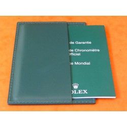 ETUI ROLEX  EN CUIR VERT PAPIER GARANTIE ANNEES 90