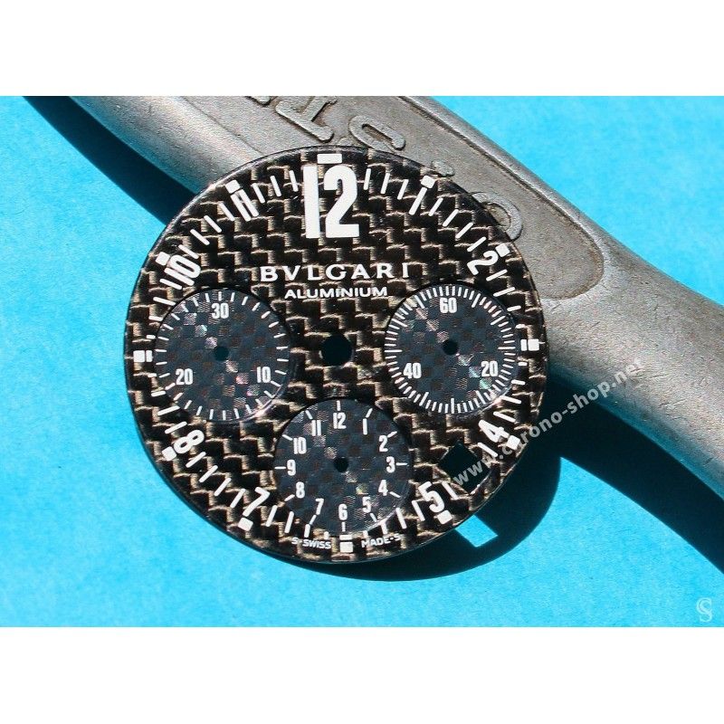 Bulgari Aluminium Carbon Fibre Watch part Dial Diagono Gents Wristwatch AL38TA