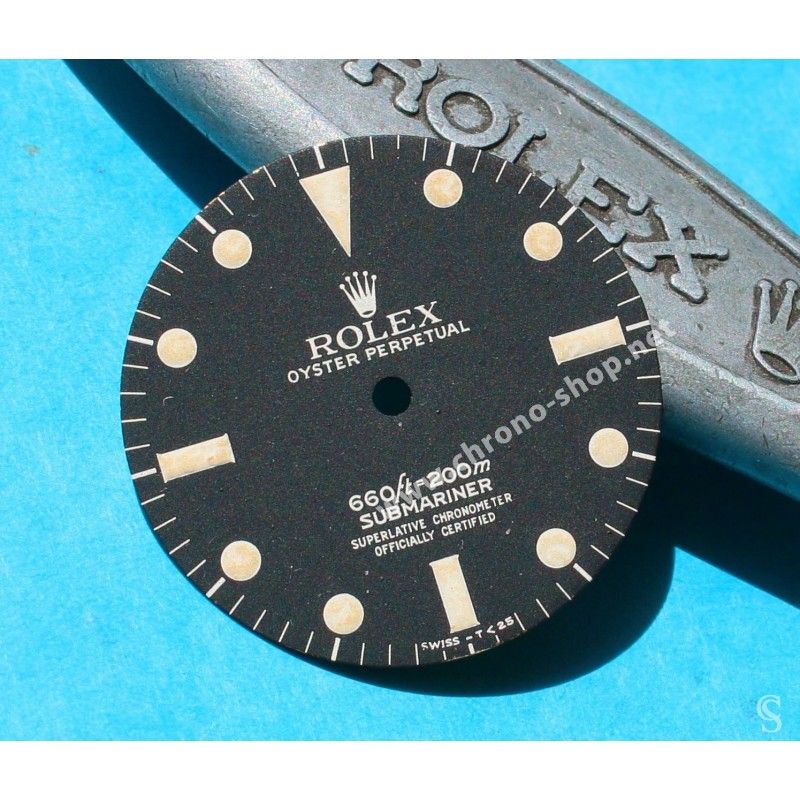 Vintage Cadran Rolex 5512 - 4 lignes -Submariner mat vintage Tritium patiné Steve Mcqueen