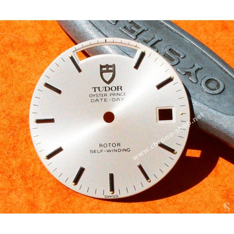 TUDOR horology Genuine & Rare Watch silvered dial part Classic Date Day Automatic ref 23010