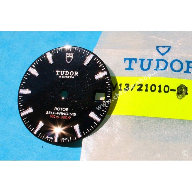 TUDOR Authentique & Rare Cadran noir de montres CLASSIC DATE Rotor SELF-WINDING 100m Ref 21013-3