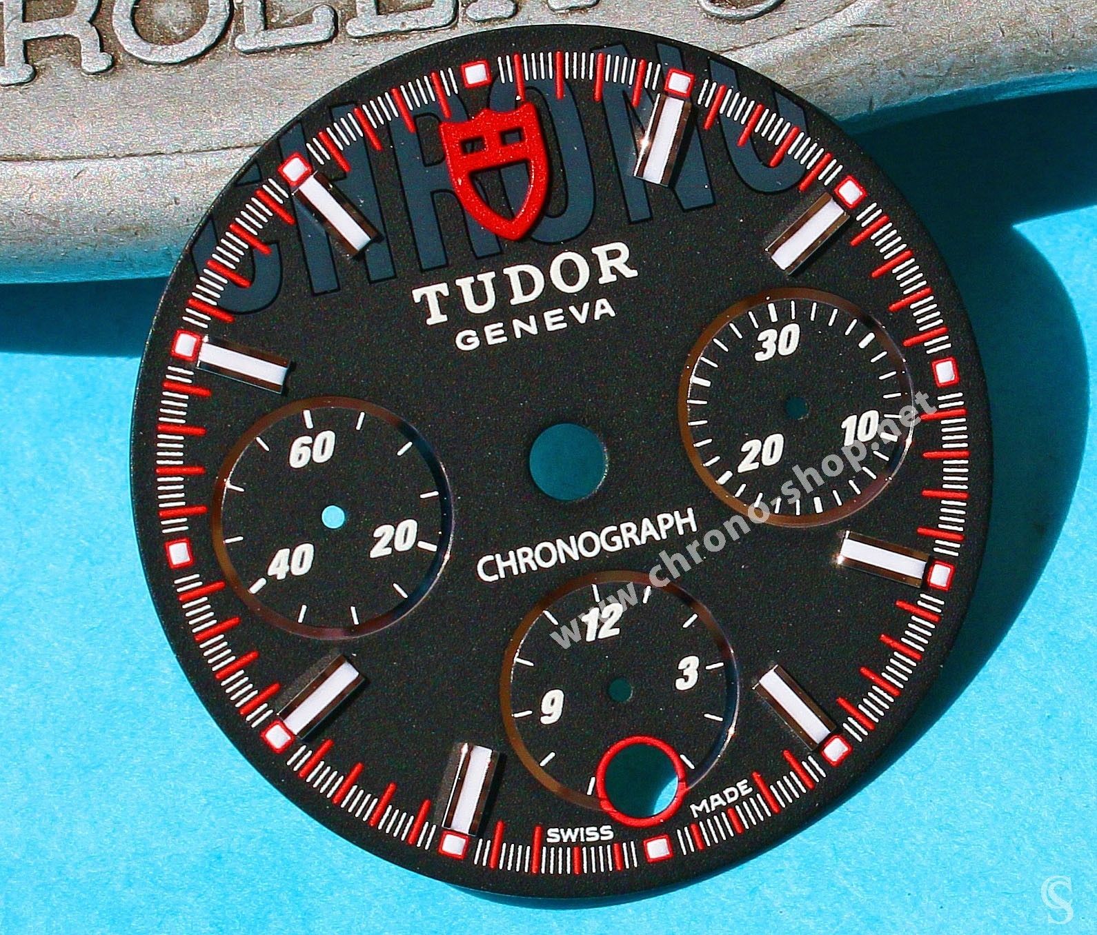 Tudor Sport Chronograph horology Genuine & Rare Watch Black dial part ref 20300