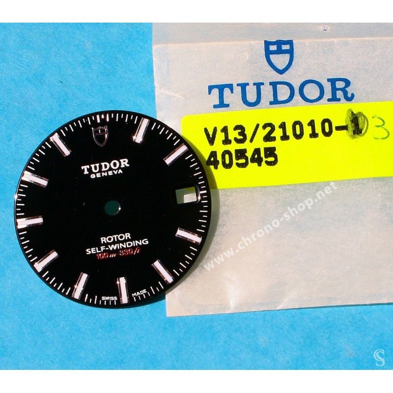 TUDOR Authentique & Rare Cadran noir de montres CLASSIC DATE Rotor SELF-WINDING 100m Ref 21010-3