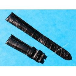 New Patek Philippe Black Leather Crocodile Watch Band Strap 24/18mm Wid