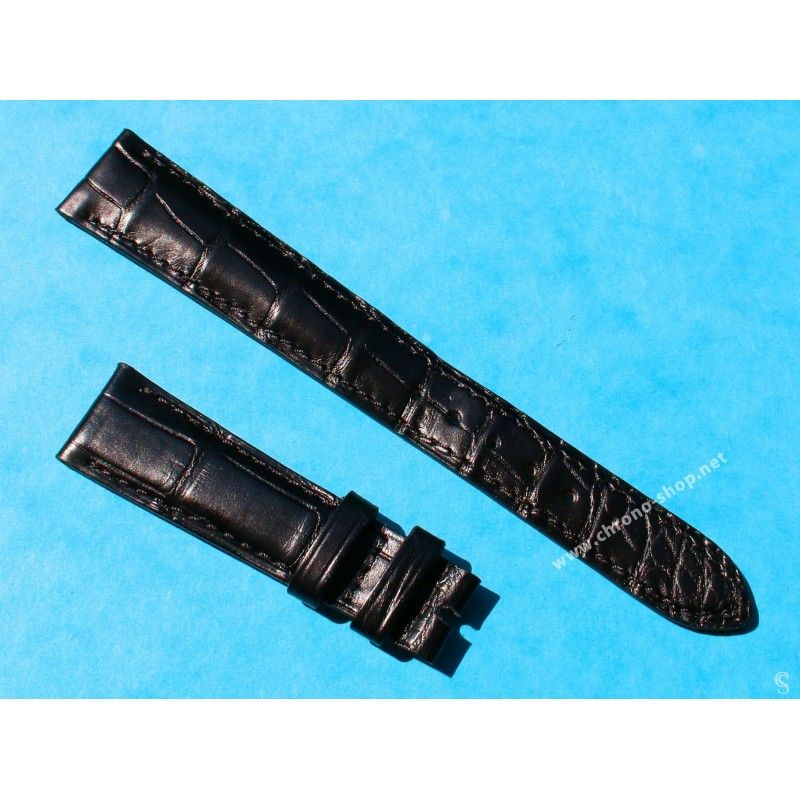 New Patek Philippe Black Leather Crocodile Watch Band Strap 24/18mm Wid