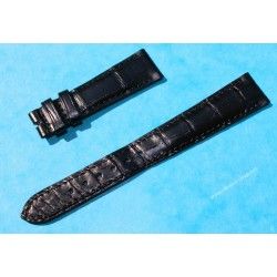 New Patek Philippe Black Leather Crocodile Watch Band Strap 24/18mm Wid