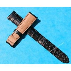 New Patek Philippe Black Leather Crocodile Watch Band Strap 24/18mm Wid