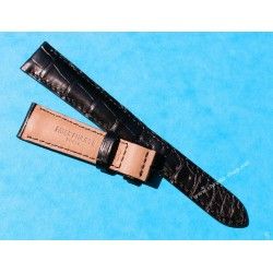 New Patek Philippe Black Leather Crocodile Watch Band Strap 24/18mm Wid