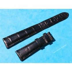 New Patek Philippe Black Leather Crocodile Watch Band Strap 24/18mm Wid