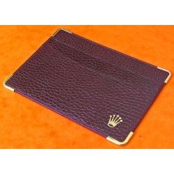 Rare Rolex Vintage Authentic Card holder Passport Holder Dark Maroon Leather