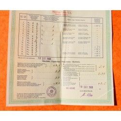 Rolex Blank Vintage Warranty paper document Bureaux Suisses Timing Certificates watches submariner 5510,5508, GMt 6542, 1675