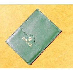 ROLEX PORTE CARTES ETUI DOCUMENTS MONTRES EN CUIR VERT CARTE DE GARANTIE PAPIER & CB ref 30.01.05