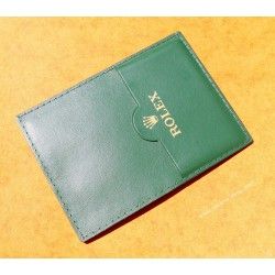 ROLEX PORTE CARTES ETUI DOCUMENTS MONTRES EN CUIR VERT CARTE DE GARANTIE PAPIER & CB ref 30.01.05